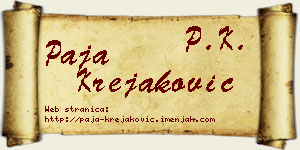 Paja Krejaković vizit kartica